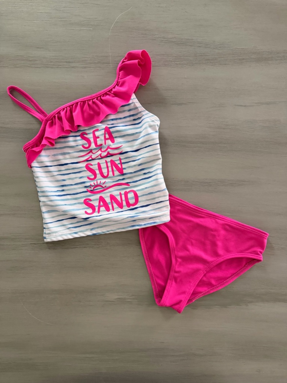 Toddler Girls Candy Girl 4/5 Ruffle Swim tank with bottoms Swim Suit
